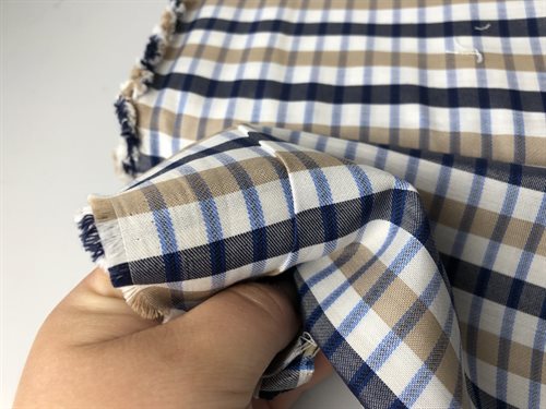 Acetat / viscose foer - med fede blålige tern